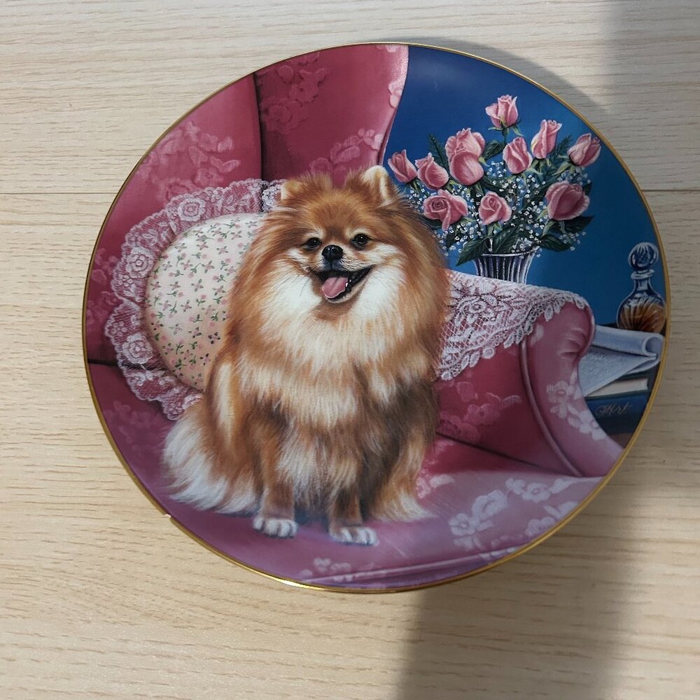 Pretty in Pink Pomeranian Collectors Plate